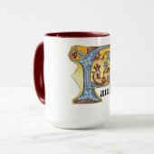 Verlichtde middeleeuwse blauwe en rode ijsheek P Mok (Voorkant links)