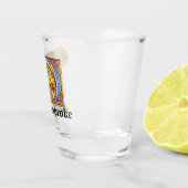 Verlichtde middeleeuwse blauwe en rode ijsheek P Shot Glas (Rechts)