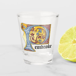 Verlichtde middeleeuwse blauwe en rode ijsheek P Shot Glas