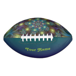 Verlichtde moderne blauwe paarse fractale kunstnaa american football