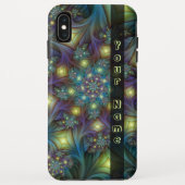Verlichtde moderne blauwe paarse fractale kunstnaa Case-Mate iPhone case (Achterkant)