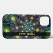Verlichtde moderne blauwe paarse fractale kunstnaa Case-Mate iPhone case (Achterkant (horizontaal))