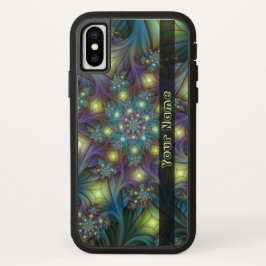 Verlichtde moderne blauwe paarse fractale kunstnaa iPhone 13 hoesje