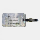 Verlichtde torens aan de waterfront van de Miami Bagagelabel (Achterkant horizontaal)