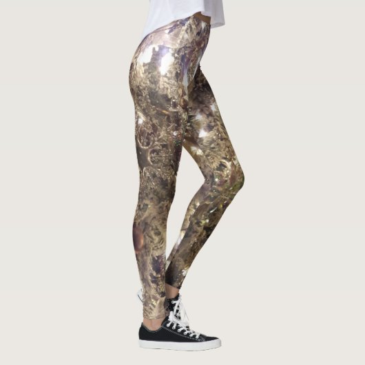 Verlichtde zilveren kerstboomleggings leggings (Rechts)