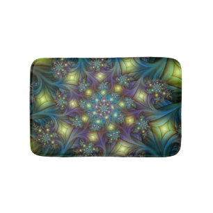 Verlichte Abstracte glanzende Blauwgroen Paarse Fr Badmat