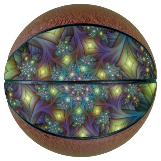 Verlichte Abstracte glanzende Blauwgroen Paarse Fr Basketbal (Voorkant)