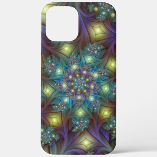 Verlichte Abstracte glanzende Blauwgroen Paarse Fr Case-Mate iPhone Case (Achterkant)