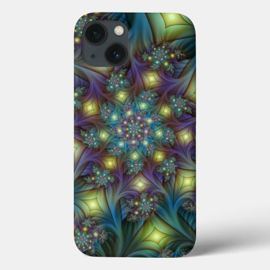 Verlichte Abstracte glanzende Blauwgroen Paarse Fr Case-Mate iPhone Case (Achterkant)