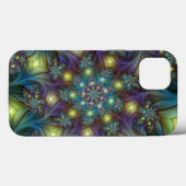 Verlichte Abstracte glanzende Blauwgroen Paarse Fr Case-Mate iPhone Case (Achterkant (horizontaal))