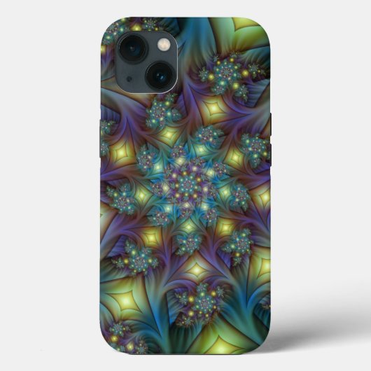 Verlichte Abstracte glanzende Blauwgroen Paarse Fr Case-Mate iPhone Case (Achterkant)
