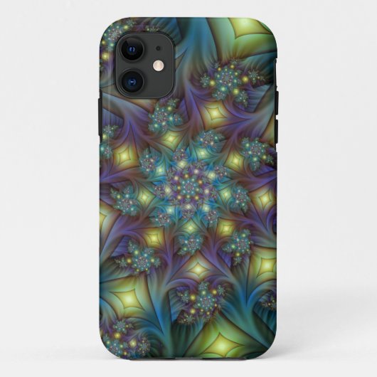 Verlichte Abstracte glanzende Blauwgroen Paarse Fr Case-Mate iPhone Case (Achterkant)