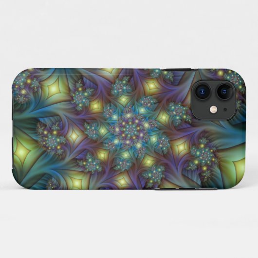 Verlichte Abstracte glanzende Blauwgroen Paarse Fr Case-Mate iPhone Case (Achterkant (horizontaal))