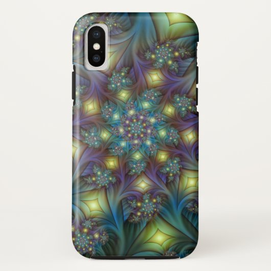 Verlichte Abstracte glanzende Blauwgroen Paarse Fr Case-Mate iPhone Case (Achterkant)
