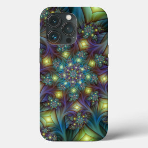Verlichte Abstracte glanzende Blauwgroen Paarse Fr Case-Mate iPhone Case