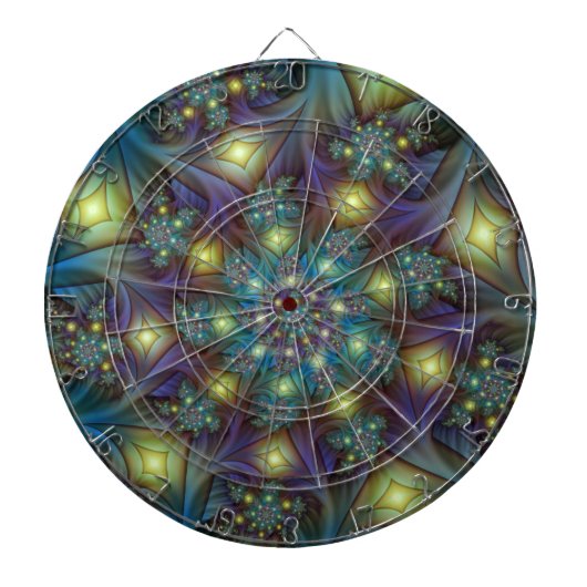 Verlichte Abstracte glanzende Blauwgroen Paarse Fr Dartbord (Voorkant)