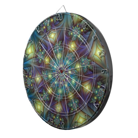 Verlichte Abstracte glanzende Blauwgroen Paarse Fr Dartbord (Voorkant Rechts)