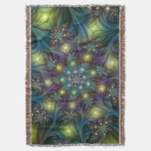 Verlichte Abstracte glanzende Blauwgroen Paarse Fr Deken (Voorkant Verticaal)