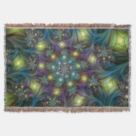 Verlichte Abstracte glanzende Blauwgroen Paarse Fr Deken