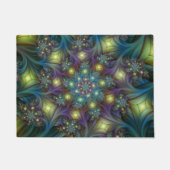 Verlichte Abstracte glanzende Blauwgroen Paarse Fr Deurmat (Voorkant)