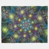 Verlichte Abstracte glanzende Blauwgroen Paarse Fr Fleece Deken (Voorkant (Horizontaal))