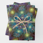 Verlichte Abstracte glanzende Blauwgroen Paarse Fr Inpakpapier Vel (In situ)