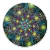 Verlichte Abstracte glanzende Blauwgroen Paarse Fr Keramische Knop (Voorkant)