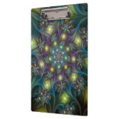 Verlichte Abstracte glanzende Blauwgroen Paarse Fr Klembord (Links)