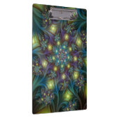 Verlichte Abstracte glanzende Blauwgroen Paarse Fr Klembord (Rechts)