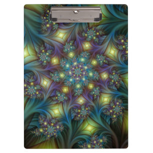 Verlichte Abstracte glanzende Blauwgroen Paarse Fr Klembord