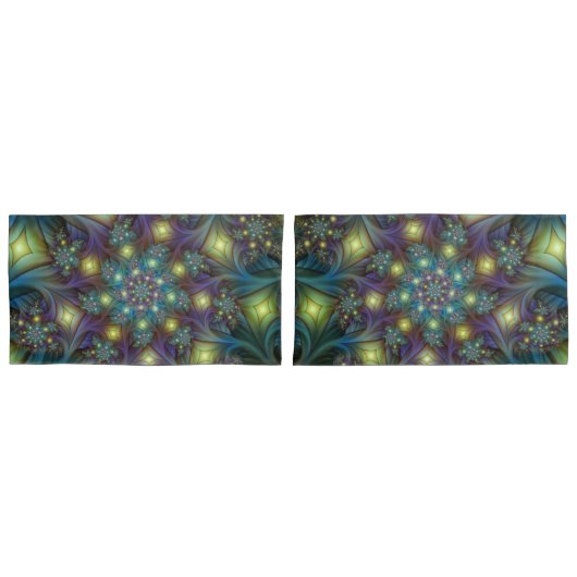 Verlichte Abstracte glanzende Blauwgroen Paarse Fr Kussensloop (Voorkant-Set)