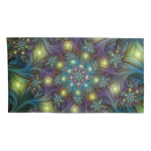 Verlichte Abstracte glanzende Blauwgroen Paarse Fr Kussensloop (Achterkant-Rechts)