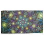 Verlichte Abstracte glanzende Blauwgroen Paarse Fr Kussensloop (Voorkant-Rechts)