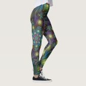 Verlichte Abstracte glanzende Blauwgroen Paarse Fr Leggings (Rechts)
