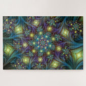 Verlichte Abstracte glanzende Blauwgroen Paarse Fr Legpuzzel (Horizontaal)