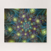 Verlichte Abstracte glanzende Blauwgroen Paarse Fr Legpuzzel (Horizontaal)