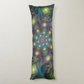 Verlichte Abstracte glanzende Blauwgroen Paarse Fr Lichaamskussen (Achterkant (Verticaal))