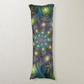 Verlichte Abstracte glanzende Blauwgroen Paarse Fr Lichaamskussen (Voorkant Verticaal)