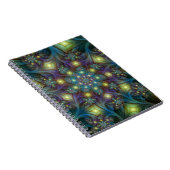 Verlichte Abstracte glanzende Blauwgroen Paarse Fr Notitieboek (Rechterzijde)