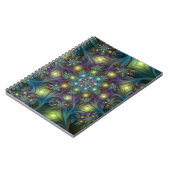 Verlichte Abstracte glanzende Blauwgroen Paarse Fr Notitieboek (Linkerzijde)