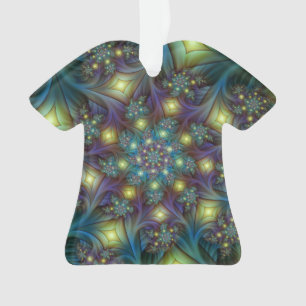 Verlichte Abstracte glanzende Blauwgroen Paarse Fr Ornament