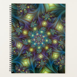 Verlichte Abstracte glanzende Blauwgroen Paarse Fr Planner