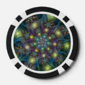 Verlichte Abstracte glanzende Blauwgroen Paarse Fr Poker Chips (Achterkant)