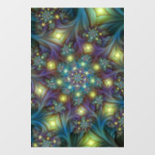 Verlichte Abstracte glanzende Blauwgroen Paarse Fr Raamsticker (Vel)