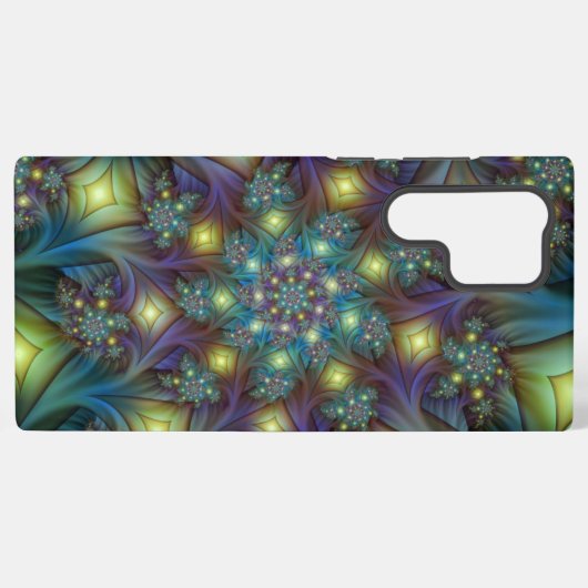 Verlichte Abstracte glanzende Blauwgroen Paarse Fr Samsung Galaxy Hoesje (Achterkant horizontaal)