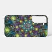 Verlichte Abstracte glanzende Blauwgroen Paarse Fr Samsung Galaxy Hoesje (Achterkant horizontaal)