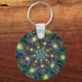 Verlichte Abstracte glanzende Blauwgroen Paarse Fr Sleutelhanger (Achterkant)