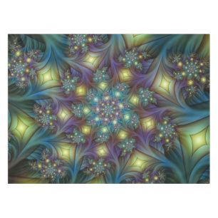 Verlichte Abstracte glanzende Blauwgroen Paarse Fr Tafelkleed