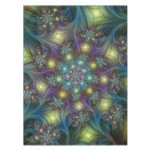 Verlichte Abstracte glanzende Blauwgroen Paarse Fr Tafelkleed (Voorkant)