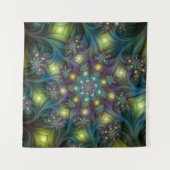 Verlichte Abstracte glanzende Blauwgroen Paarse Fr Wandkleed (Voorkant (horizontaal))